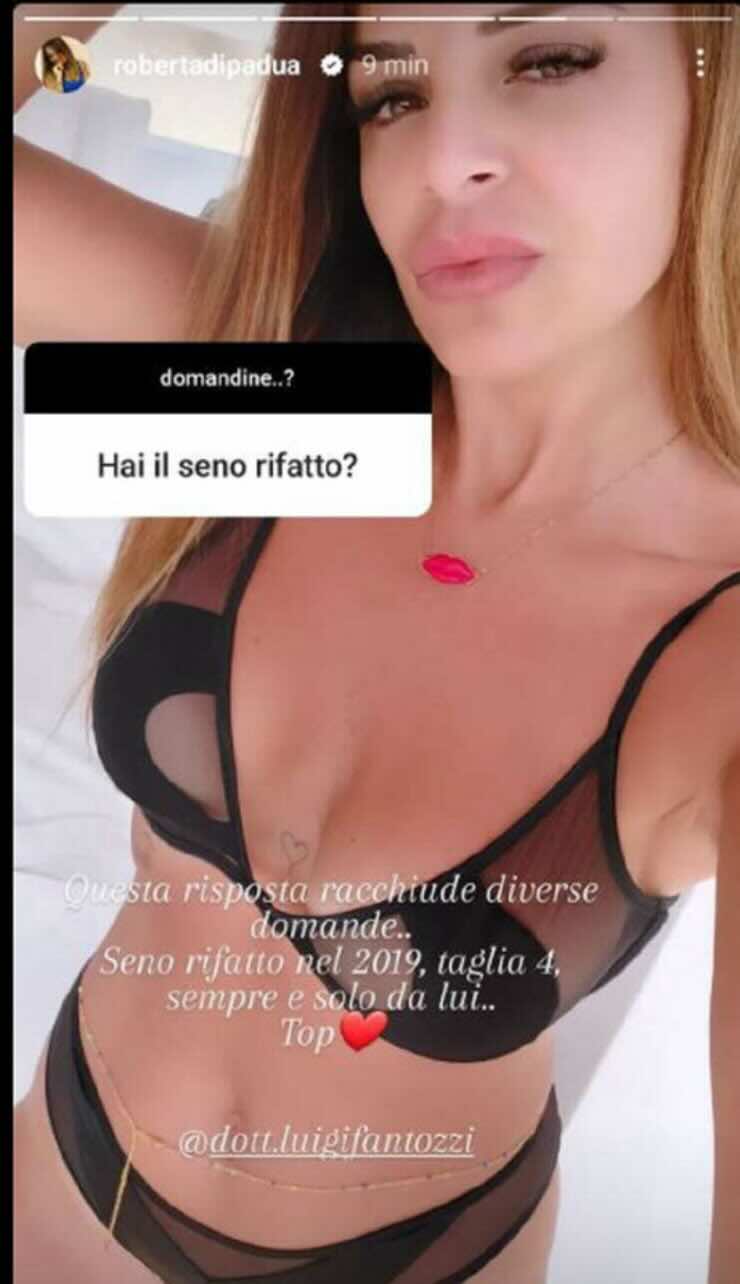 Uomini e Donne: Roberta Di Padua confessa il ritocchino